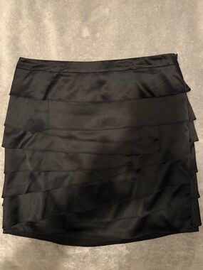 Layered black ANN TAYLOR mini skirt